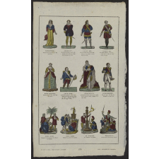 Rois et reines de France. Planche de l'imagerie de Lille.