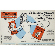 Buvard publicitaire. Curling - La permanente chez soi. 