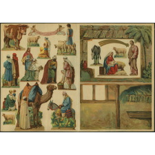 Crèche et personnages de la crèche. Gloria in Excelsis Deo.
