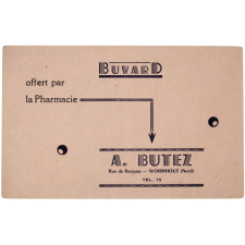 Buvard publicitaire. Pharmacie A. Butez.
