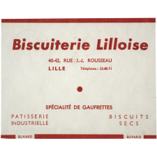 Buvard publicitaire. Biscuiterie Lilloise.