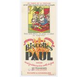 Buvard publicitaire. Biscottes Paul. Le rat des villes et le rat des champs.