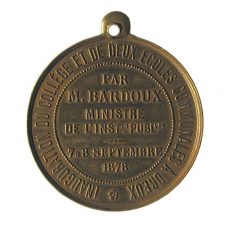 Médaille commémorative de l'inauguration du collège et de deux écoles communales à Dreux. 