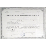 Brevet de Capacité pour l'Enseignement Primaire (Institutrices-Brevet Supérieur).