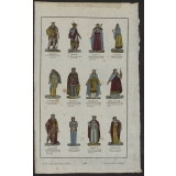 Rois et reines de France. Planche de l'imagerie de Lille. 