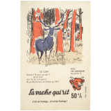 Buvard publicitaire. La vache qui rit. Le Cerf. 