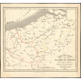 Carte des Comtés de Flandre et d'Artois, pour servir à l'Histoire des Ducs de Bourgogne en 1400 , dressée par A.M. Perrot.