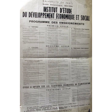 Université de Paris - Année universitaire 1963-1964 - Institut d'Etude du Développement Economique et Social, Programme des enseignements.