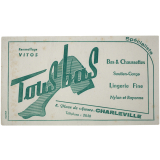 Buvard publicitaire. Tousbas. Spécialiste Bas & Chaussettes.