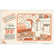 Buvard publicitaire. Mi-Bas et Socquettes D D. Le Père Noël. 