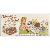 Buvard publicitaire. Chocolat Cardon. En vacances. 