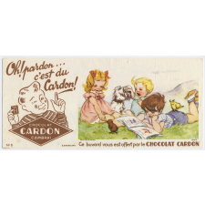 Buvard publicitaire. Chocolat Cardon. En vacances.