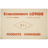 Buvard publicitaire. Établissements Lotigie. Produits chimiques.