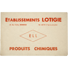 Buvard publicitaire. Établissements Lotigie. Produits chimiques.