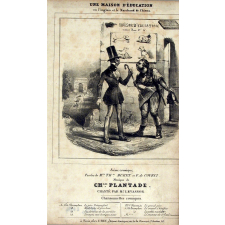Partition musicale. Une Maison d'éducation ou l'Anglais et le Marchand de Chiens. Chansonnettes comiques.