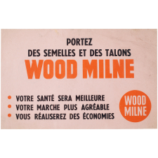 Buvard publicitaire. Semelles et talons Wood Milne.