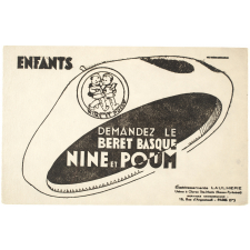 Buvard publicitaire. Béret Basque Nine et Poum.