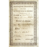 Ex-praemio . Distribution solennelle des prix du collège royal de Grenoble.
