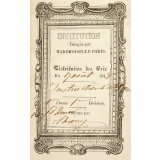 Ex-praemio . Institution dirigée par Mademoiselle Paris.