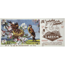Buvard publicitaire. Chocolat Cardon. Le nid de chardonnerets. 