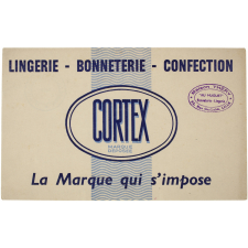 Buvard publicitaire. Cortex. Lingerie - Bonneterie - Confection.