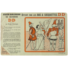 Buvard publicitaire. Jeanne d'Arc. Offert par les bas et socquettes DD.
