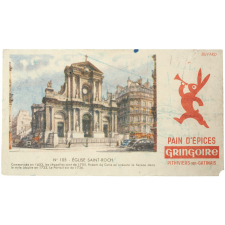 Buvard publicitaire. Pain d'épices Gringoire. Église Saint-Roch.