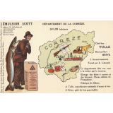 Émulsion Scott - Débilité générale, croissance, dentition, bronchite, rachitisme - Département de la Corrèze - 269.289 habitants - Chef-lieu :  Tulle - Sous-préfecture : Brive.