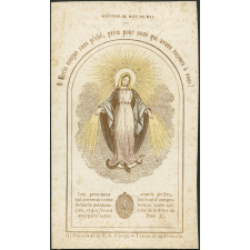 Image religieuse. O Marie conçue sans péché, priez pour nous qui avons recours à vous !