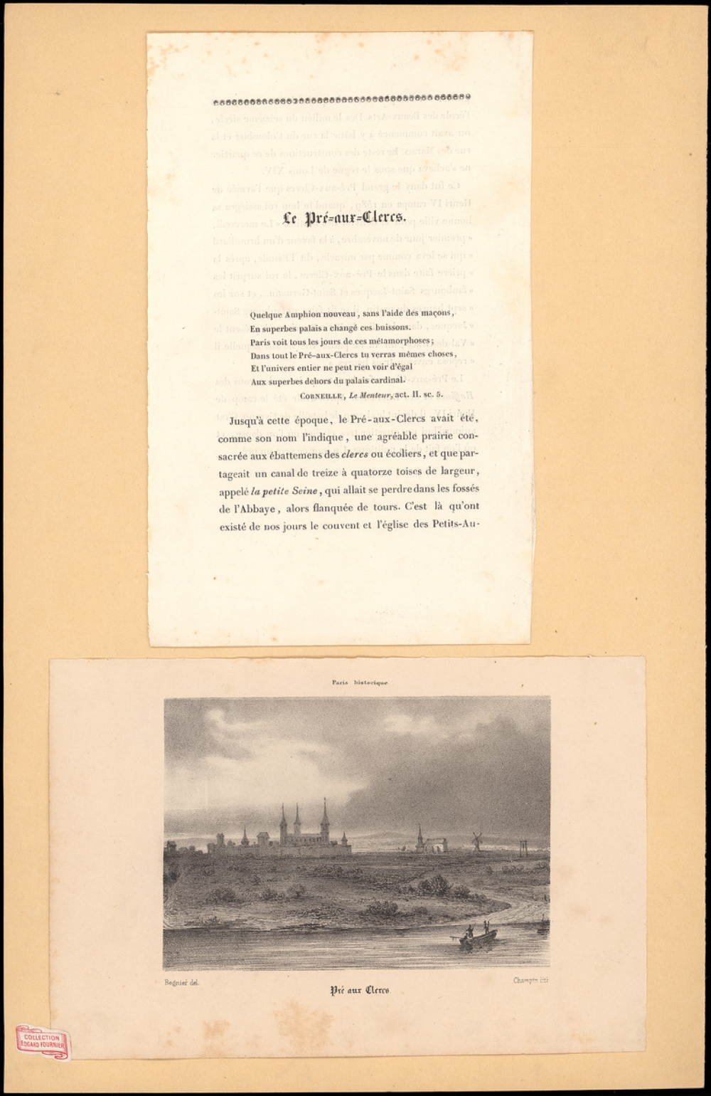 Paris historique de Charles Nodier. Pré–aux–Clercs.