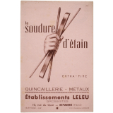 Buvard publicitaire. La soudure d'étain extra-fine.