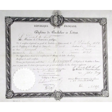 République Française - Diplôme de Bachelier ès Lettres.