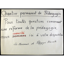 Chantier permanent de pédagogie.
