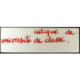 Critique de : université de classe.