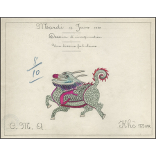 Cochinchine/Dessin d'imagination : une licorne fabuleuse.