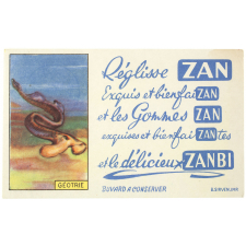 Buvard publicitaire. Géotrie. Réglisse Zan.