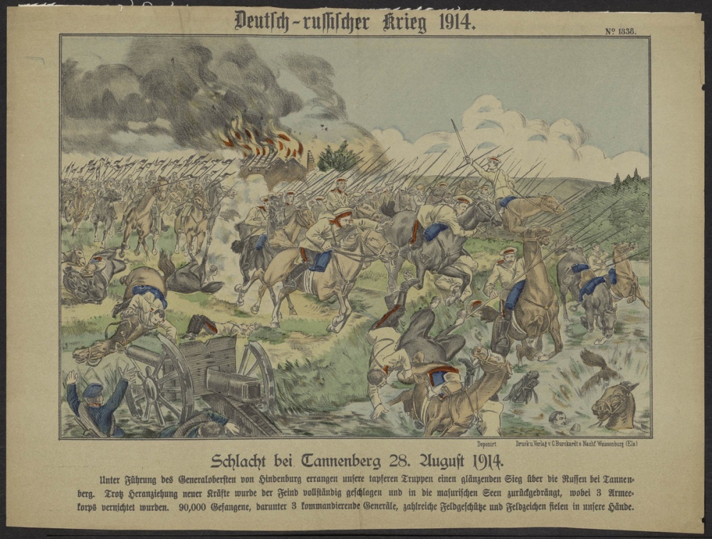 Deutsch-russischer Krieg 1914. Schlacht bei Tannenberg 28. August 1914.