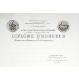 Concours généraux de dessin - Diplôme d'honneur.