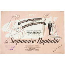 Buvard publicitaire. La Séquanaise Nuptialité.
