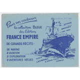 Buvard publicitaire. La collection Bleue des Editions France Empire.