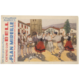 Buvard publicitaire. Chewing Gum Bell et Flan Mireille. Buvard N° 41. Danse basque. 