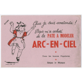 Buvard publicitaire. Pate à modeler Arc-en-ciel. 