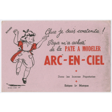 Buvard publicitaire. Pate à modeler Arc-en-ciel.
