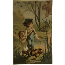 Carte réclame. Chocolat-Louit. 2e. Oui. Il est là !