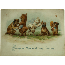 Image réclame à collectionner. Cacao Van Houten. Départ du pêcheur.