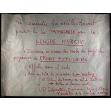 Les Camarades des cercles doivent penser à la propagande pour la Longue Marche.