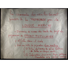 Les Camarades des cercles doivent penser à la propagande pour la Longue Marche.