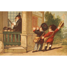 Image à collectionner. A l'école.