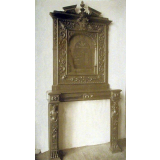 Ecole primaire supérieure professionnelle de Clermont-Ferrand - Cheminée sculptée en bois faite à l'école en 1895. 