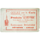 Buvard publicitaire. Café et produits Le Beffroi. 